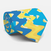 Vintage Chevron Gestreepte Retro Abstracte Kunst Stropdas (Opgerold)