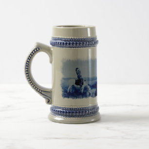 Vintage Cheyenne Warriors Grunge Ceramic Stein Bierpul