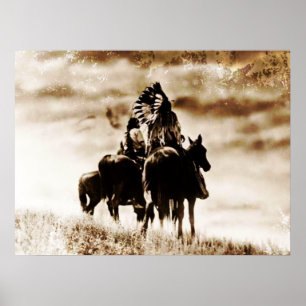 Vintage Cheyenne Warriors op het Poster van Horseb