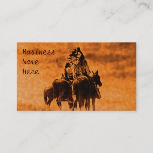 Vintage Cheyenne Warriors Visitekaartjes (Voorkant)