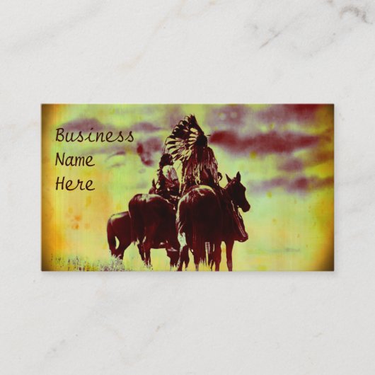 Vintage Cheyenne Warriors Visitekaartjes (Voorkant)