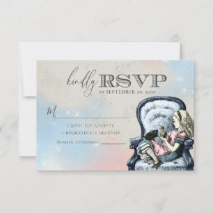 Vintage Chic Alice in Wonderland RSVP Kaartje