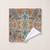 Vintage Chic Bloementuin Aquarel Schilderij  Bad Handdoek (Wasdoekje)