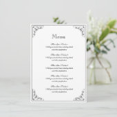 Vintage chic bloemrijke rand bruiloft menu sjabloo (Staand voorkant)
