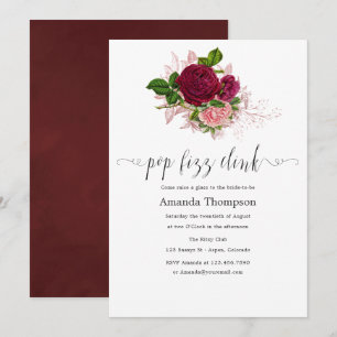 Vintage Chic Blush en Burgundy Pop Fizz Clink Kaart