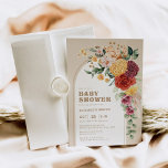 Vintage Chic Boho Floral Garden Baby shower Kaart<br><div class="desc">Dit elegante ontwerp is voorzien van verschillende waterverf floralen die zijn vermengd met grijze bladeren en zacht pamapgras in verschillende soorten rood, wazig, geel en groen. Pas de uitnodiging aan met uw details en als u de stijl en plaatsing van de tekst verder wilt herschikken, drukt u op de knop...</div>