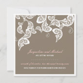 Vintage Chic Elegante Bloemrijke Pauw Save The Dat Save The Date (Achterkant)