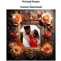 Vintage Chic Fotolijst met Rozen en Ornamenten