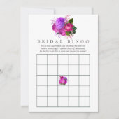 Vintage Chic Fuchsia & Paarse Bruidsdouche Bingo Kaart (Voorkant)