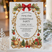 Vintage Chic Kader met Rode Strik Kerstfeest Kaart