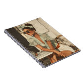 Vintage Chic Mode Vrouw Spiraal Notebook Notitieboek (Rechterzijde)