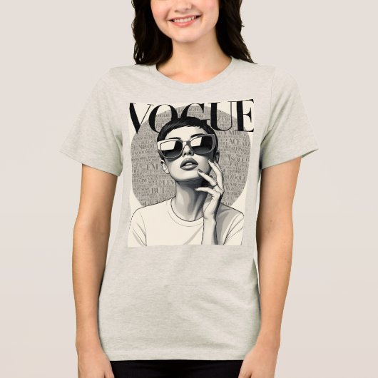 Vintage Chic Modestilhouet - Audrey Stijl Tri-Blend Shirt (Voorkant)