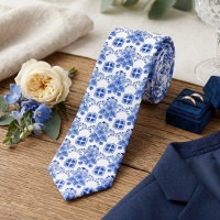 Vintage Chic Nederlandse Delfts Blauwe Bloem Kunst
