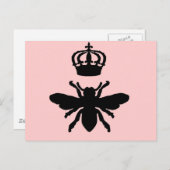 Vintage Chic Queen Bee Silhouette Briefkaart (Voorkant / Achterkant)