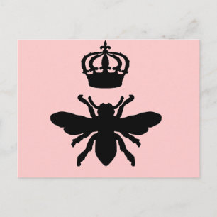 Vintage Chic Queen Bee Silhouette Briefkaart