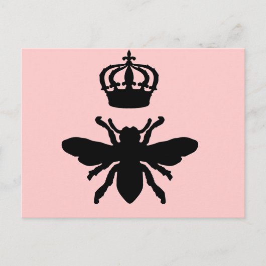 Vintage Chic Queen Bee Silhouette Briefkaart (Voorkant)