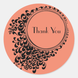 Vintage chic retro bedankje ontwerp ronde sticker