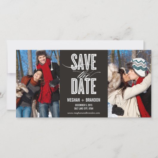 Vintage Chic Save The Date Fotokaarten (Voorkant)