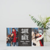 Vintage Chic Save The Date Fotokaarten (Staand voorkant)