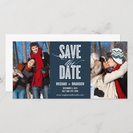 Vintage Chic Save The Date Fotokaarten (Voorkant / Achterkant)