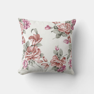 Vintage Chic Verschoten Meisjesachtige Bloemen Kussen