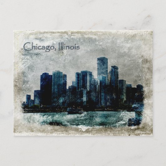 Vintage Chicago Briefkaart (Voorkant)