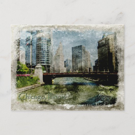 Vintage Chicago Briefkaart (Voorkant)