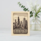 vintage chicago city briefkaart (Staand voorkant)