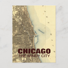 Vintage Chicago Map briefkaart