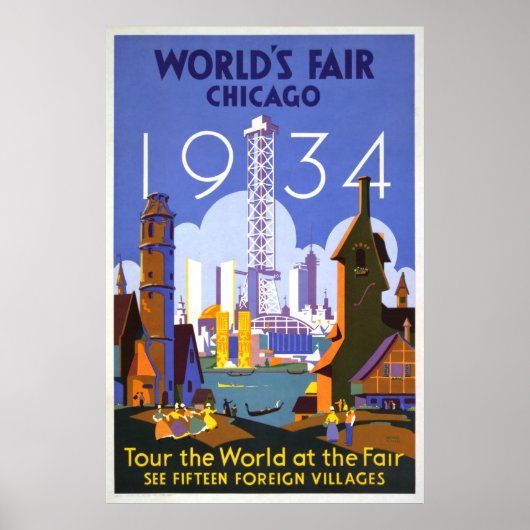 Vintage Chicago Poster (Voorkant)
