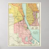 Vintage Chicago Railroad Map (1897) Poster (Voorkant)