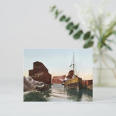 Vintage Chicago River Elevators 1900 Briefkaart (Staand voorkant)