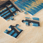 Vintage Chicago Skyline Rivierfront Legpuzzel (Zijkant)