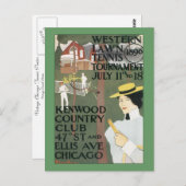 Vintage Chicago Tennis Poster Briefkaart (Voorkant / Achterkant)