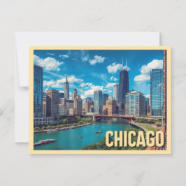Vintage Chicago Travel Briefkaart
