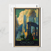 Vintage - Chicago Travel Poster Briefkaart (Voorkant / Achterkant)