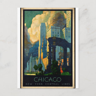 Vintage - Chicago Travel Poster Briefkaart