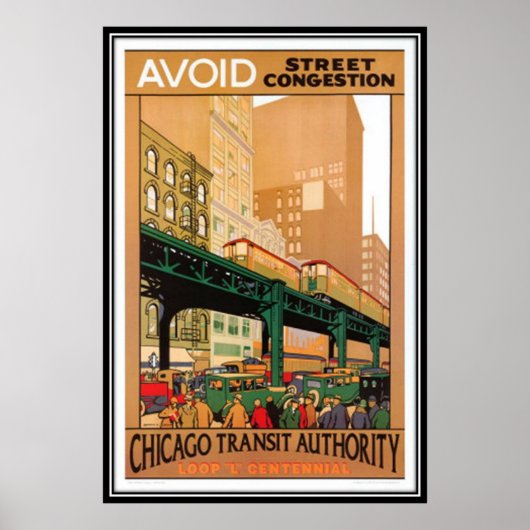 Vintage Chicago, USA - Poster (Voorkant)
