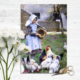 Vintage Chickens & Roosters Tissue Paper Tissuepapier