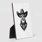 Vintage Chihuahua Cowboy Engraving Style Western D Fotoplaat (Zijkant)
