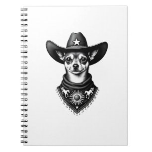 Vintage Chihuahua Cowboy Gravure Stijl Western D Notitieboek