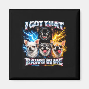 Vintage chihuahua heeft dawg in grappige jongens m magneet
