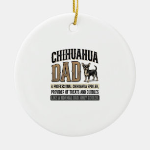 Vintage Chihuahua Vader Hond Liefhebber Shirt Ontw Keramisch Ornament