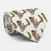 Vintage Child, Boy Playing Pirate Parrot Bird Stropdas (Opgerold)