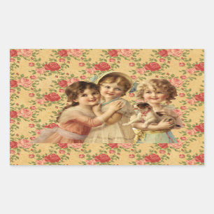 Vintage Children Rechthoekige Sticker