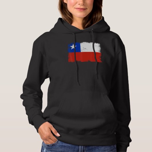 Vintage Chile Flag Chilean Independence Day Hoodie (Voorkant)