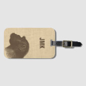 Vintage Chimpanzee Illustration Personalized Bagagelabel (Voorkant (horizontaal))