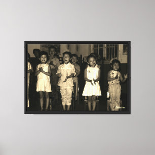 Vintage China Changsha kinderopvang Canvas Afdruk