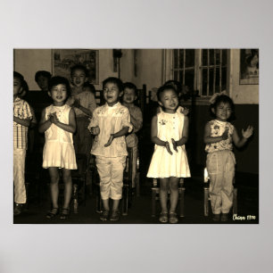 Vintage China Changsha kinderopvang Poster