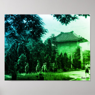 Vintage China Kanton martelaren park Poster